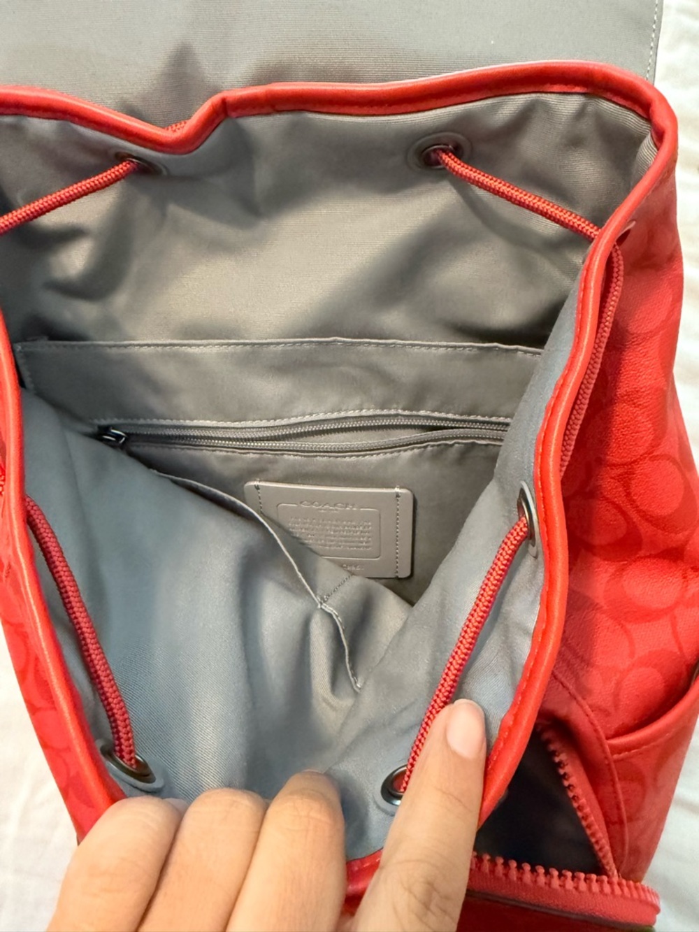 Coach Red Monogram Backpack for Men - Picture 4 of 5